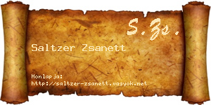 Saltzer Zsanett névjegykártya